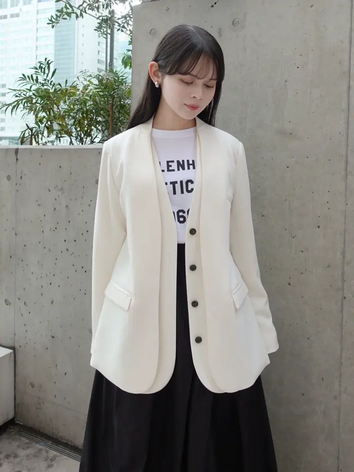 LAYERED COLLARLESS JK｜ノーカラージャケット | ELENDEEK （エレン