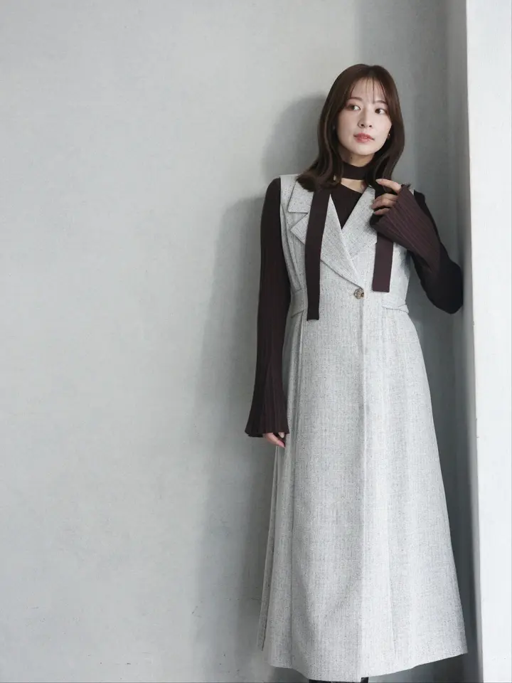 ツイードメタルボタンテーラードジャンパースカート｜ラグナムーン