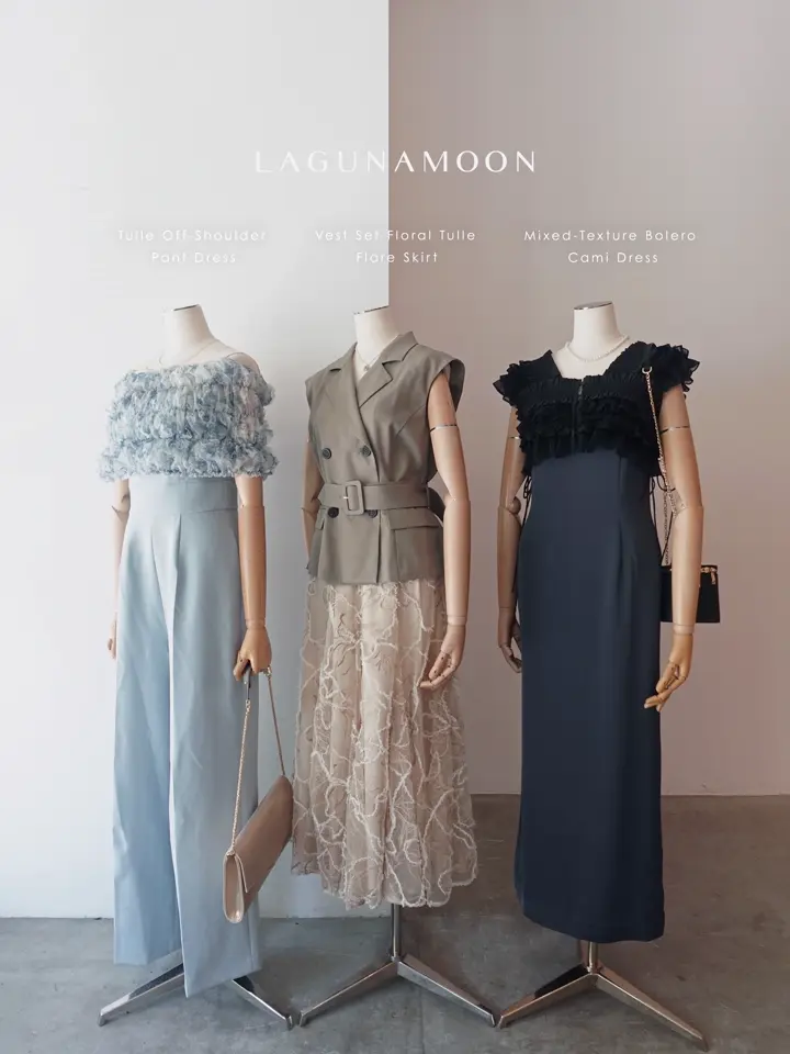 LADYチュールオフショルパンツドレス｜ラグナムーン（LAGUNAMOON）公式