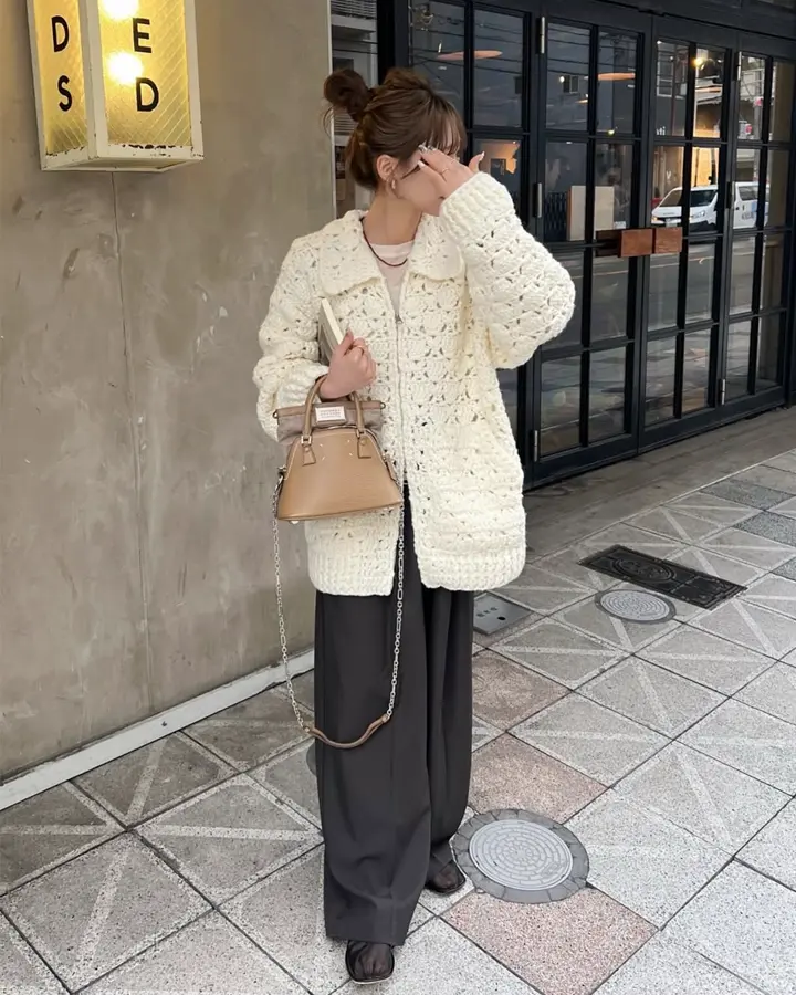 トップス LAULEN double zip crochet knit card double zip crochet knit cardigan | TOPS | LAULEN（ローレン）