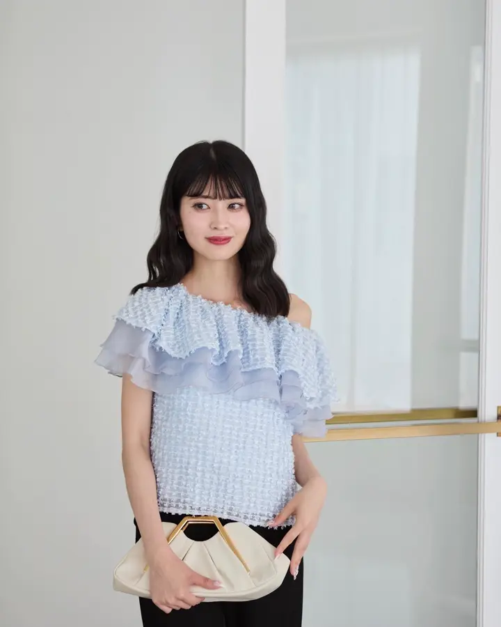 当日発送】3WAYオフショルフリンジシアーレイヤードトップス