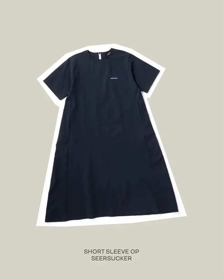 L's]SHORT SLEEVE OP SEERSUCKER/ショートスリーブワンピース シア