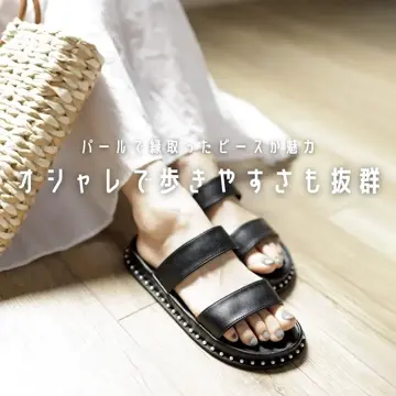 【美品】DOUBLE STANDARD サンダル パール付き 36.5 正規品 セール】 ダブルベルト太ヒールミュールサンダル 24年VER