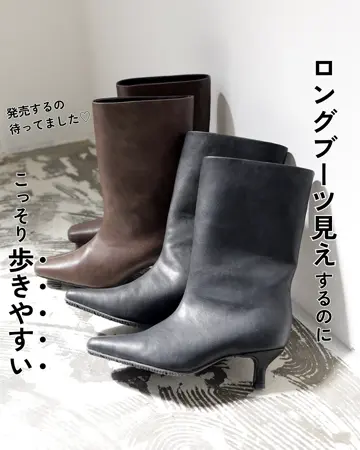 ◆【NEW】レイヤード オーバーヒール ミドルブーツ 3色 ミッドヒールストレートブーツ | SESTO(セスト)|レディース