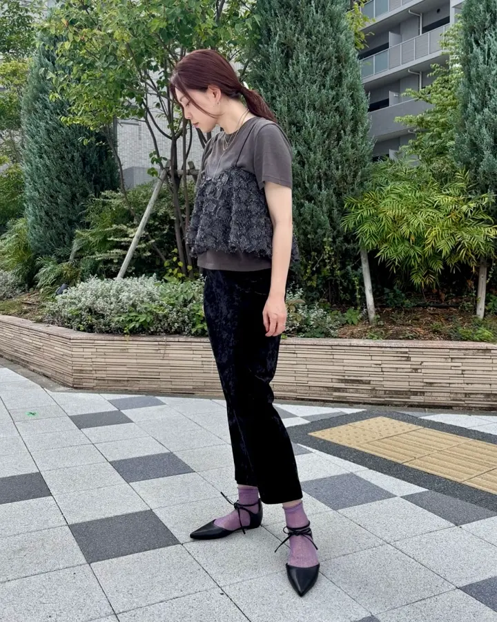 メッシュ セパレートパンプス　ブラック ポインテッドトゥ 23cm イタリア製 メッシュ セパレートパンプス ブラック ポインテッドトゥ 23cm