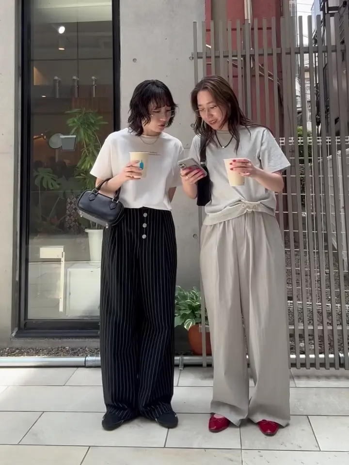 ストライプセミワイドタックパンツ | FREDY & GLOSTER(フレディ アンド