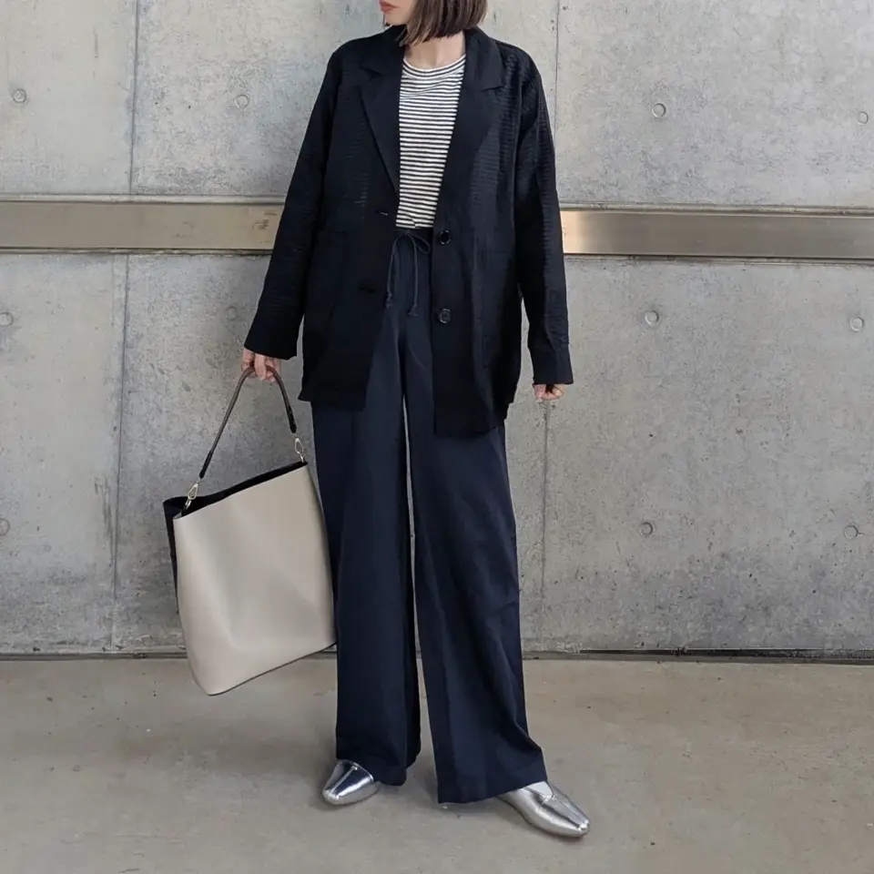 2024SS アニュアンス シアーテーラードジャケット BLACK 2024SS アニュアンス シアーテーラードジャケット BLACK anuans