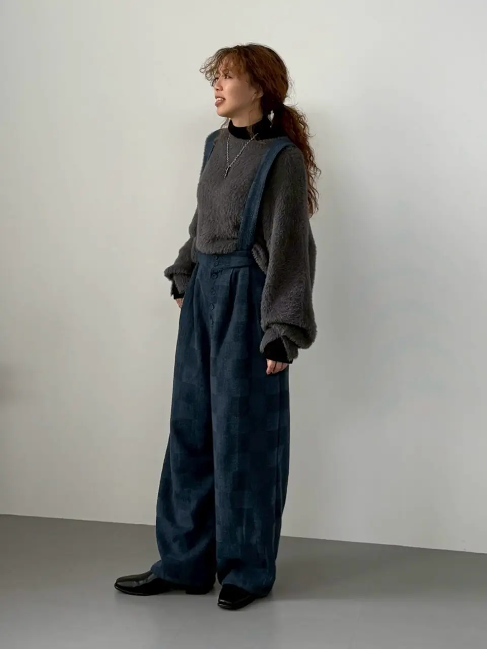 袖口スリットシャギーニットトップス 秋 冬 M レディース | アクア