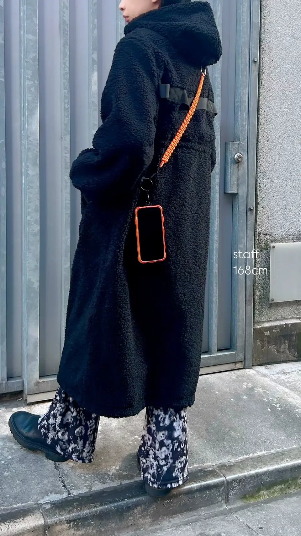 定価4万 glamb ボアロングコート ブラック サイズ2 glamb ムートンジャケット ムートンコート Synth Mouton Long