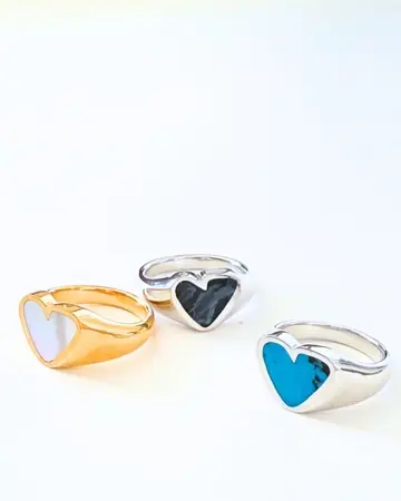PREEK プリーク Rough Heart Stone リング Mother of pearl – CALIDA