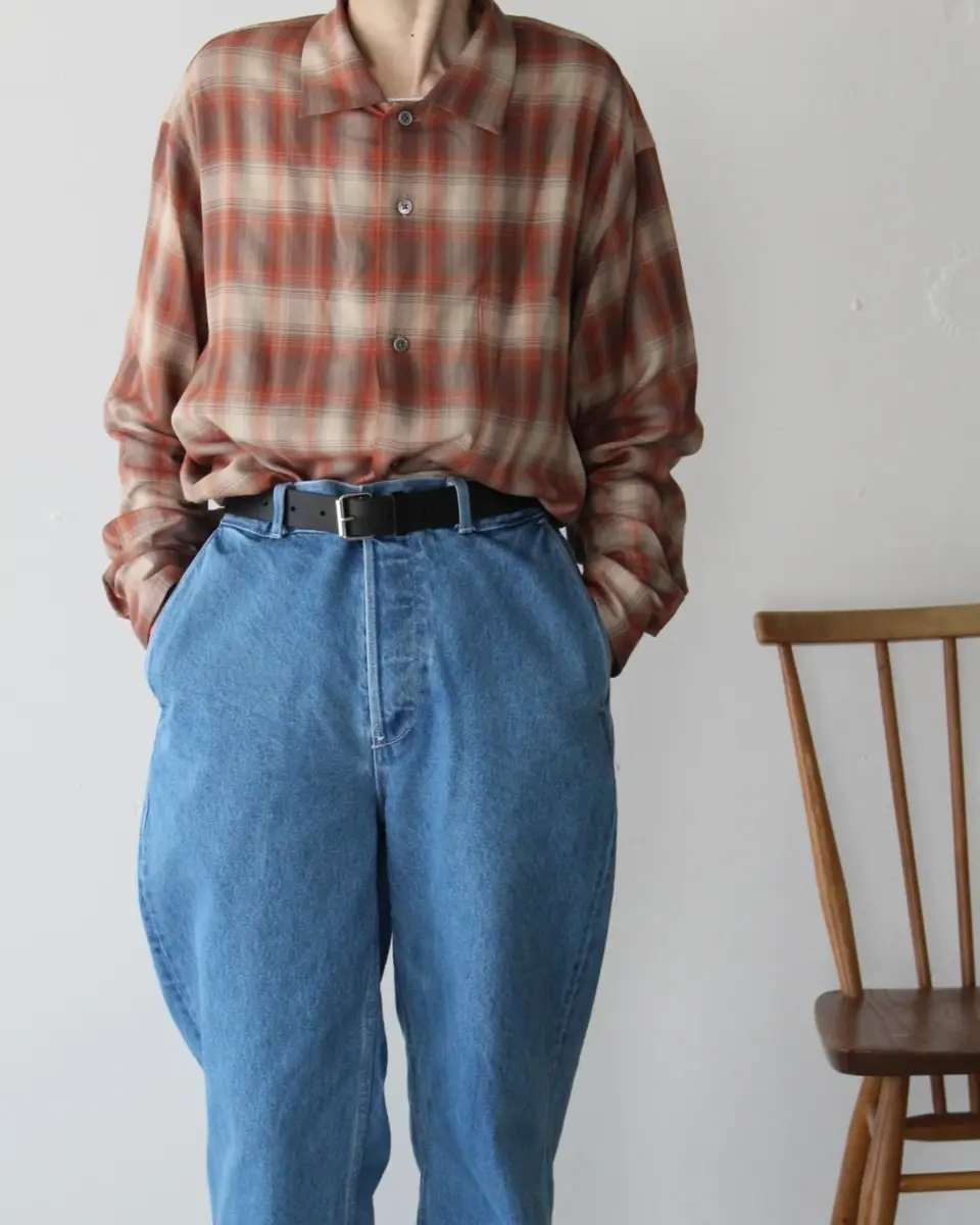 Rayon check shirt -レーヨンチェックシャツ-Ernie Palo