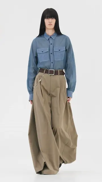SHEER CHAMBRAY SHIRT-シアーシャンブレーシャツ-HYKE（ハイク）通販