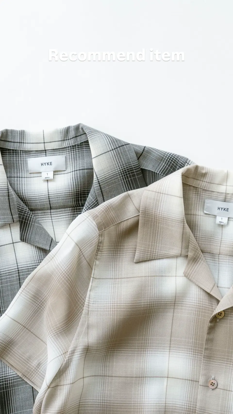 T/W OMBRE CHECK SHIRT-オンブレチェックシャツ-HYKE（ハイク）通販