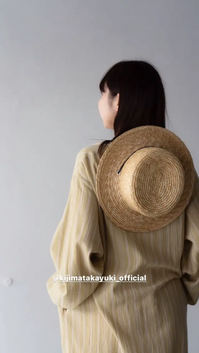 Straw braid boater hat-ストローブレードボーダーハット-KIJIMA