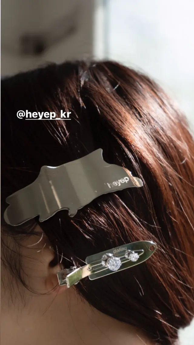 Rhinestone Flat Hair Clips 2 Piece Set-ラインストーンフラットヘア