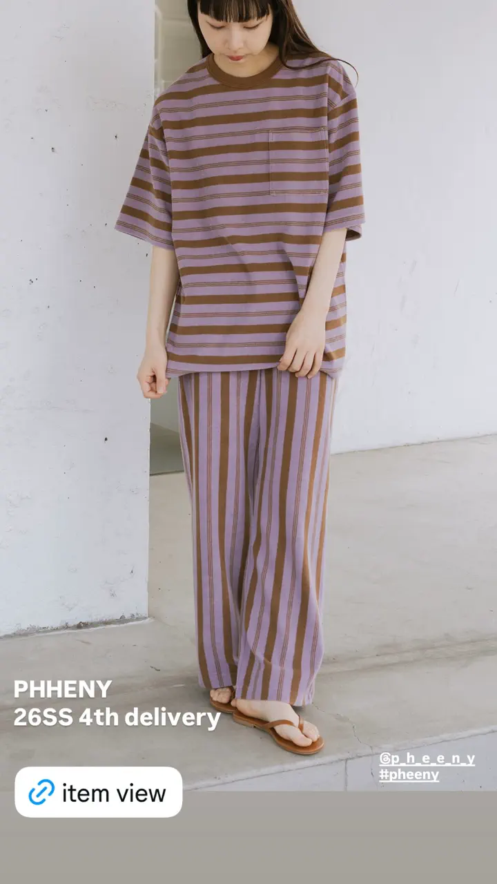Pile Border Pocket Tee-パイルボーダーポケットティー-PHEENY
