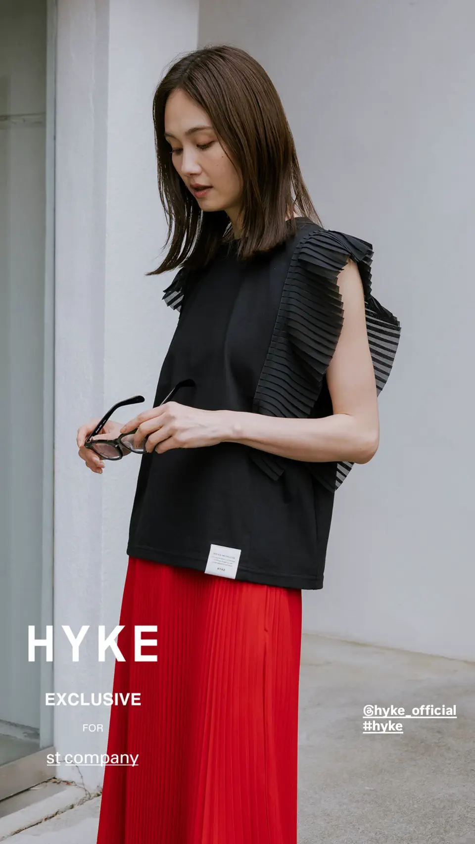 TAFFETA PLEATED SKIRT-タフタプリーツスカート-HYKE（ハイク）通販
