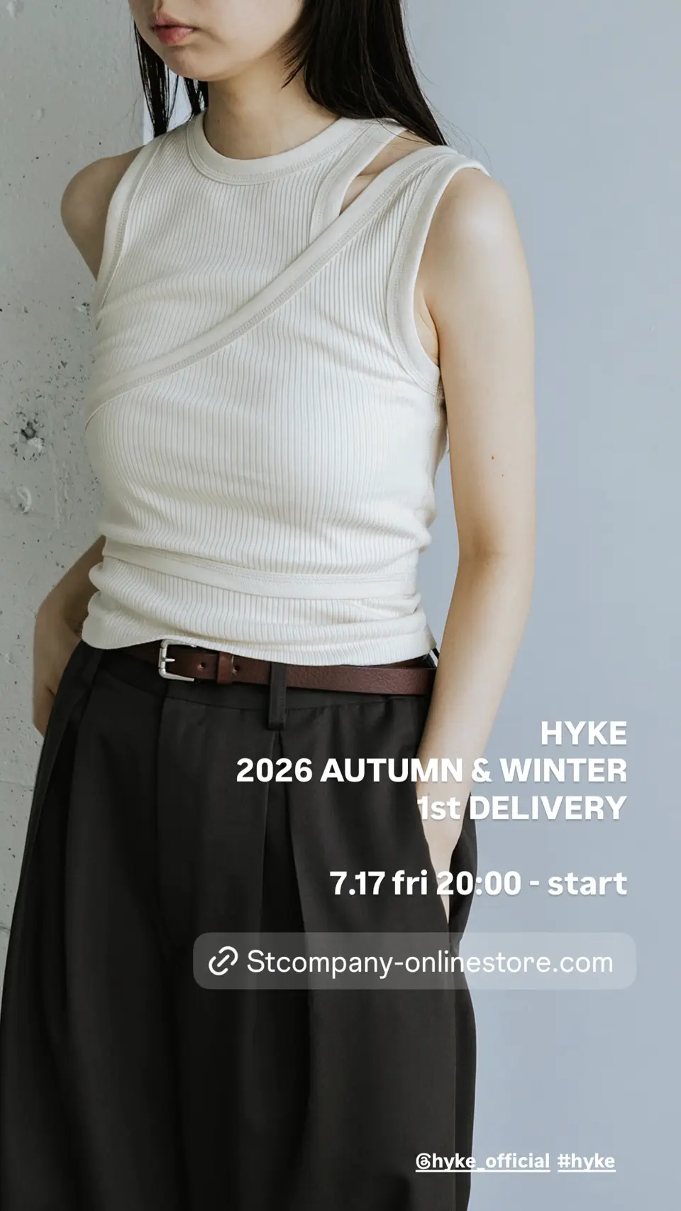 DOUBLE SHOULDER TANK TOP-ダブルショルダータンクトップ-HYKE（ハイク