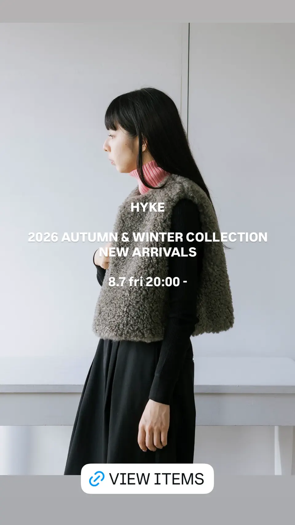 FAUX SHEARLING CROPPED VEST ファーシャーリングクロップトップ HYKE