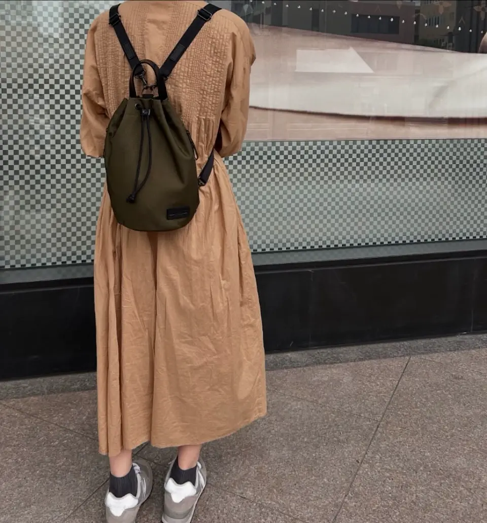 美品 カワニシカバン bov ボブ コーデュラ 巾着型 バッグ ボンサック