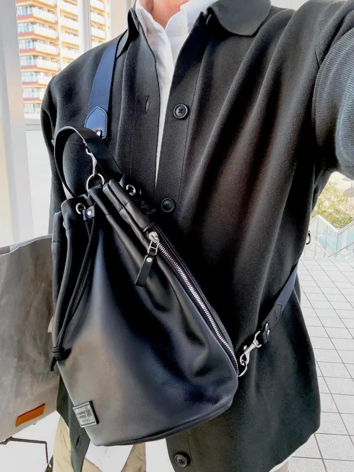 カワニシカバンbov ブラック ナイロン リュック bov[ボブ]｜撥水「モリスレザー」｜ 38mmシルキーショルダー付属