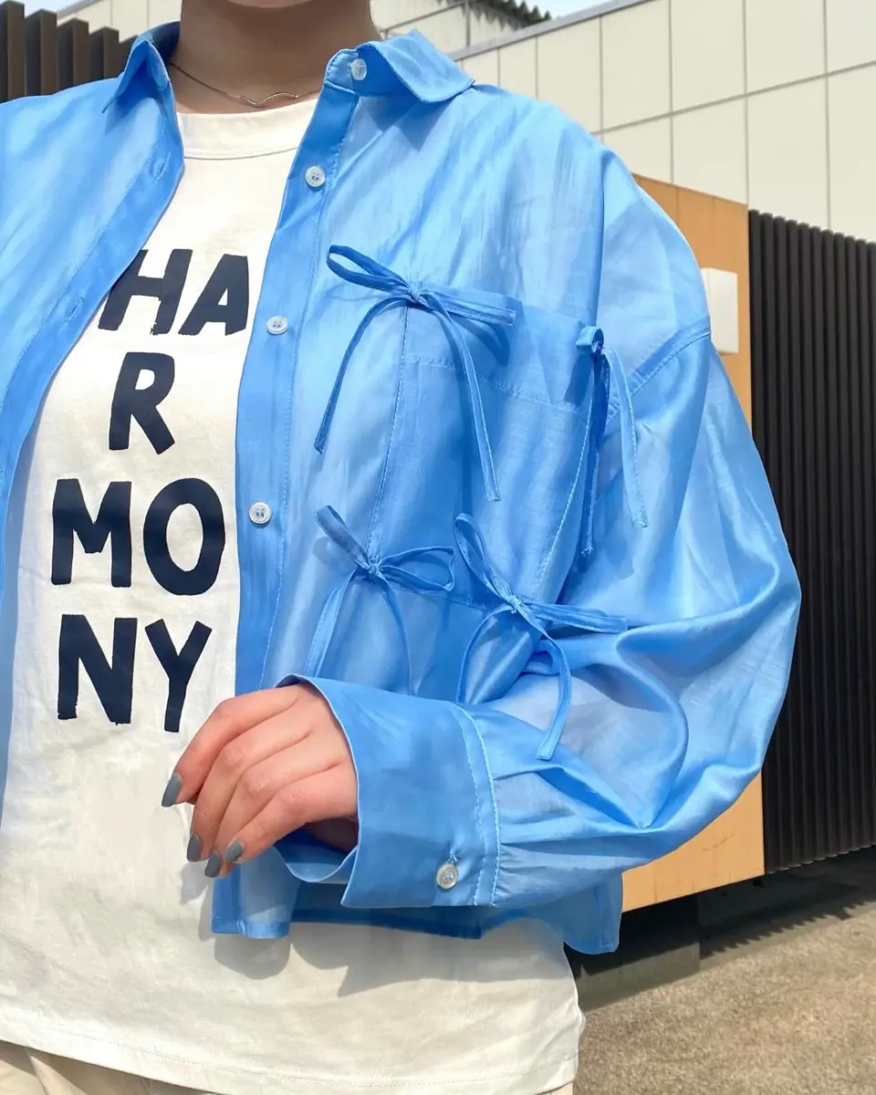 SUMMER SALE】シアークロップドmany manyリボンシャツ | COO ONLINE