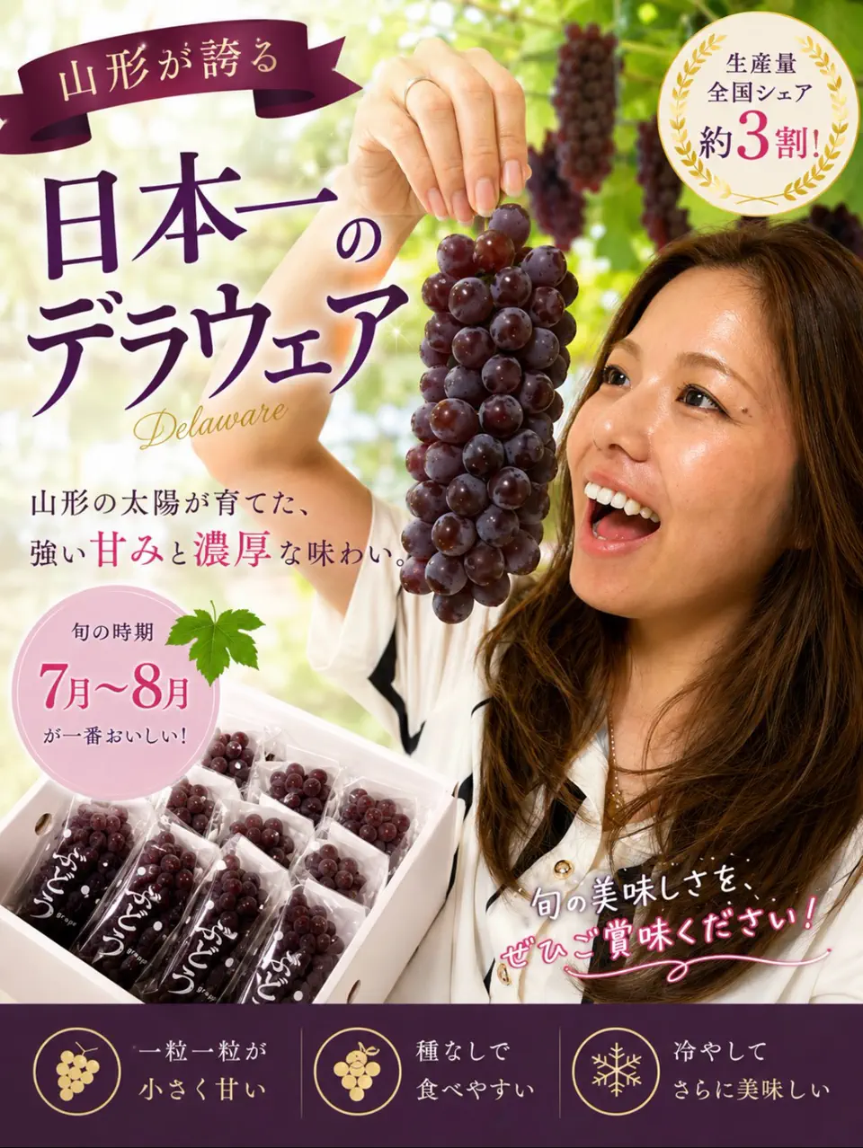 山形直送計画】山形県産 種なしぶどう デラウェア – oboco grapes