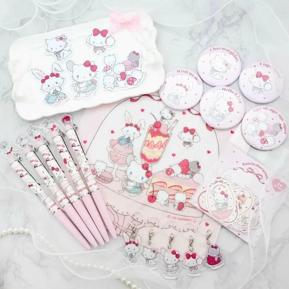 レトロガーリー 缶ミラー ハローキティ《LAFARYオリジナル》- LAFARY