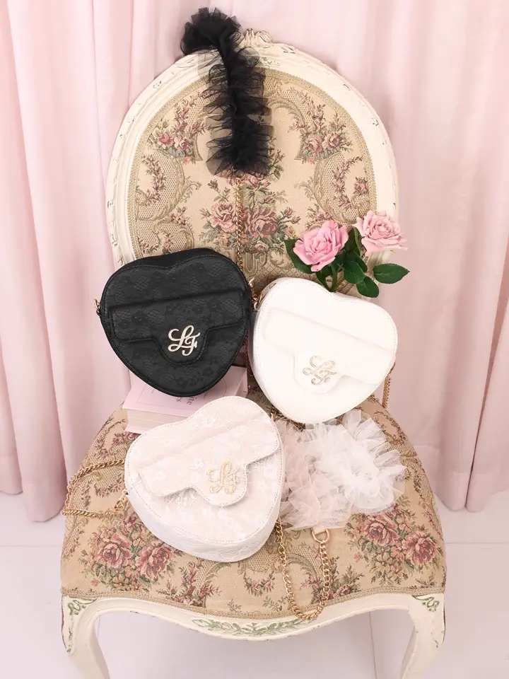 PINKHOUSE ハートチュールバッグ キナリ 生成 LAFARY closet》チュールレースハートバッグ- LAFARY ONLINE
