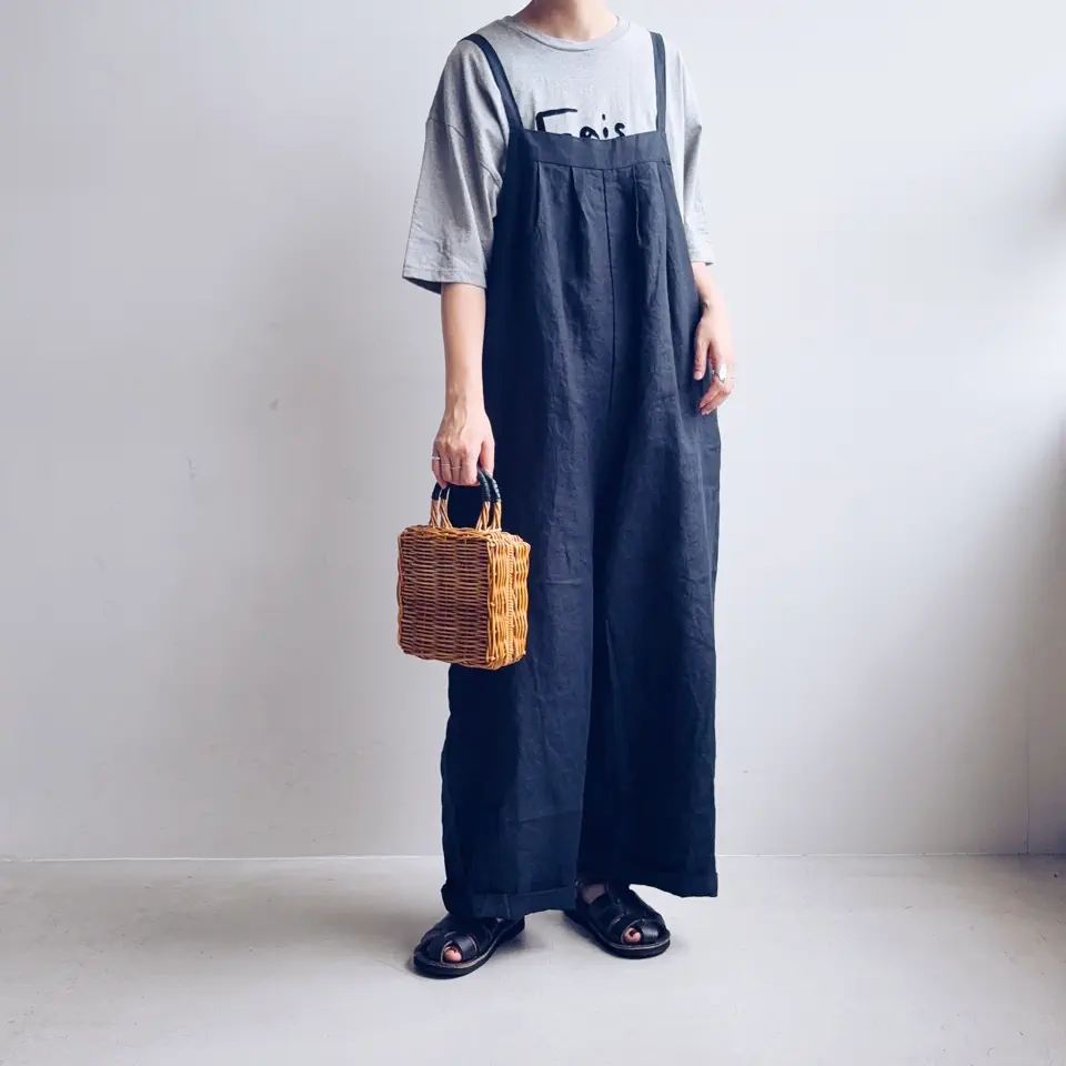 blue willow(ブルーウィロー) 別注 リネンサロペット レディース