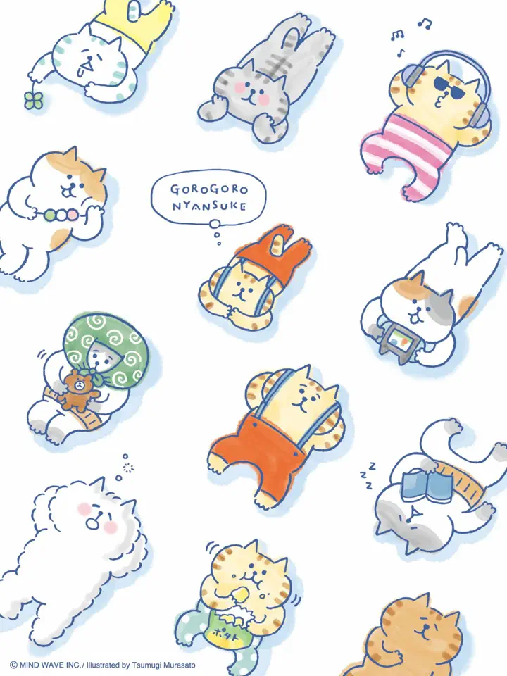 ごろごろにゃんすけ A4クリアファイル だらりホワイト | マインド