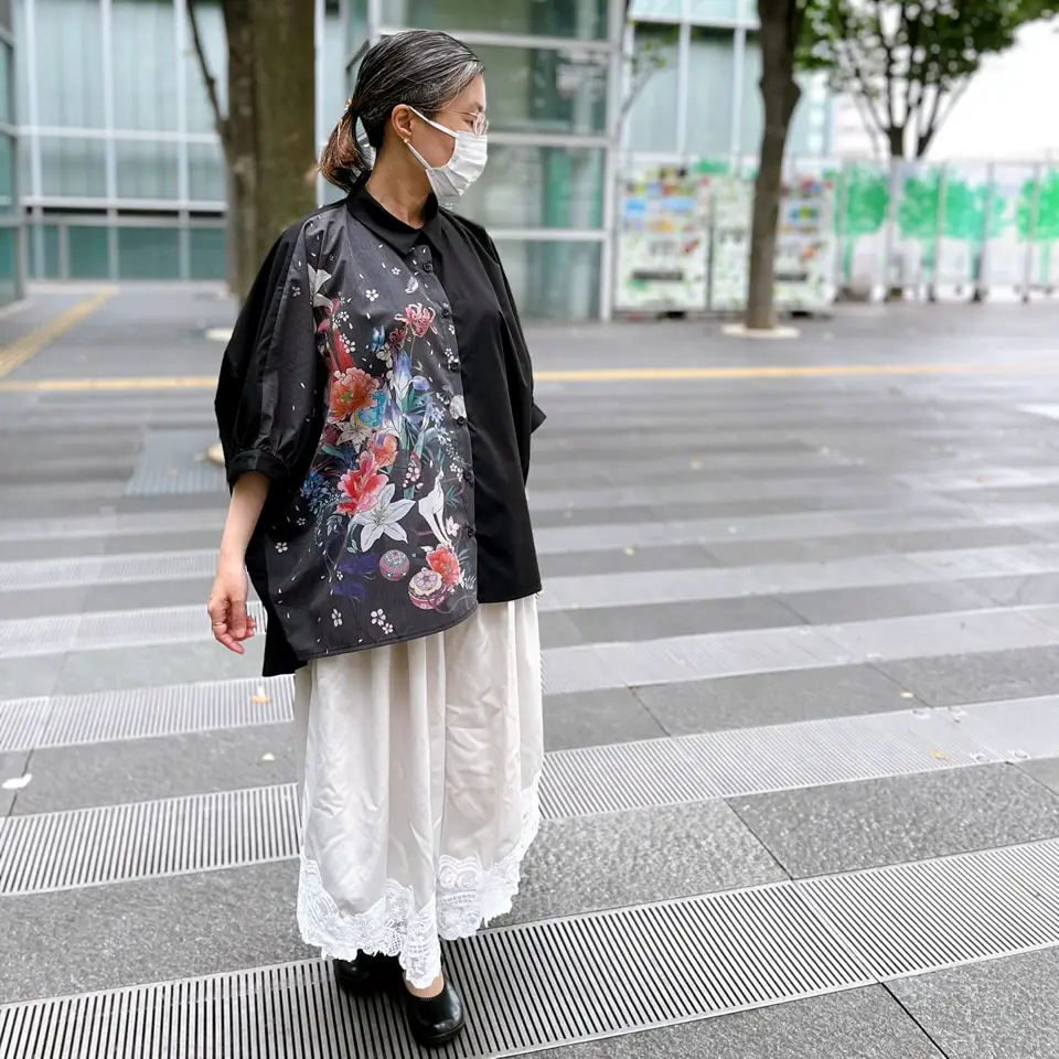 552220：雅結×iS ScoLarコラボ 和風花柄シャツの通販-ScoLar