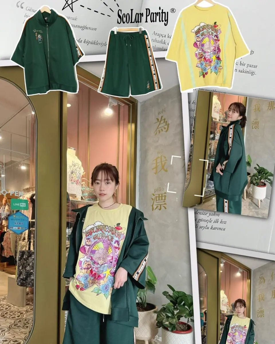 152625：スカラーちゃん×宇宙ネコ柄 レース叩き付けTシャツの