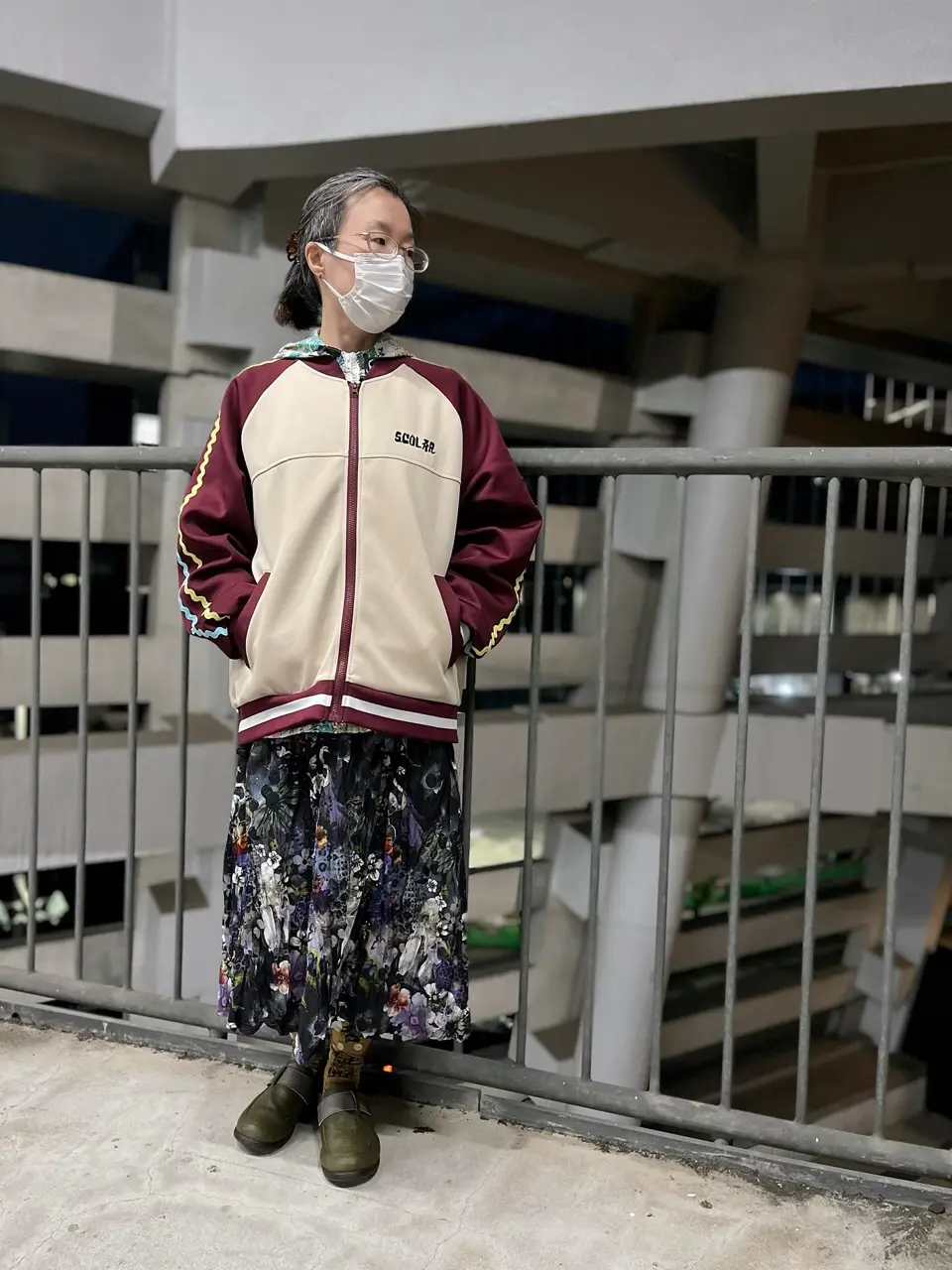 153621：花とスカラー刺繍 ジャージブルゾンの通販-ScoLar