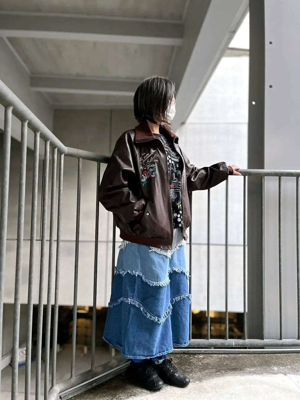 153635：スカラーとキノコ刺繍 合皮ブルゾンの通販-ScoLar