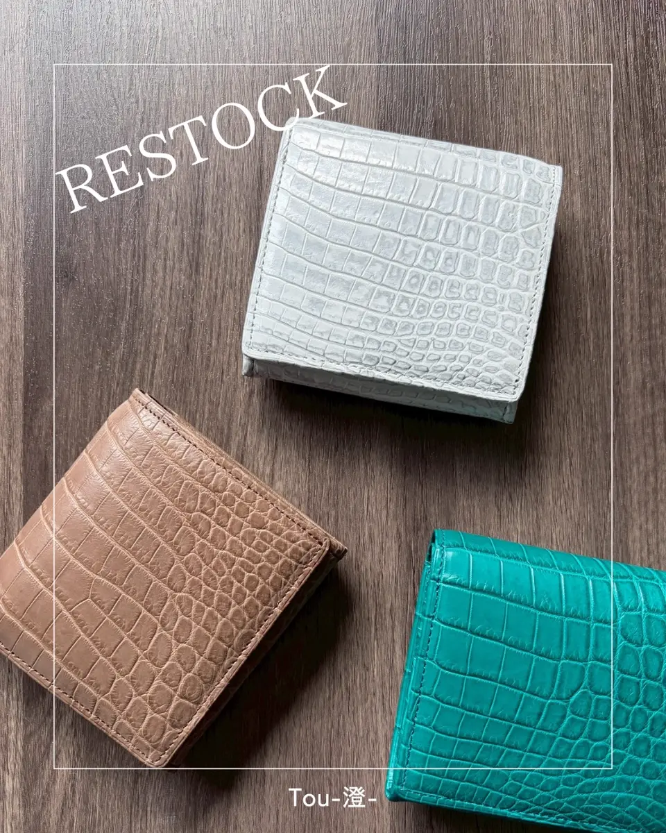 Ren-漣-（L字ファスナーミニ財布ストラップ付） マットクロコダイル/澄