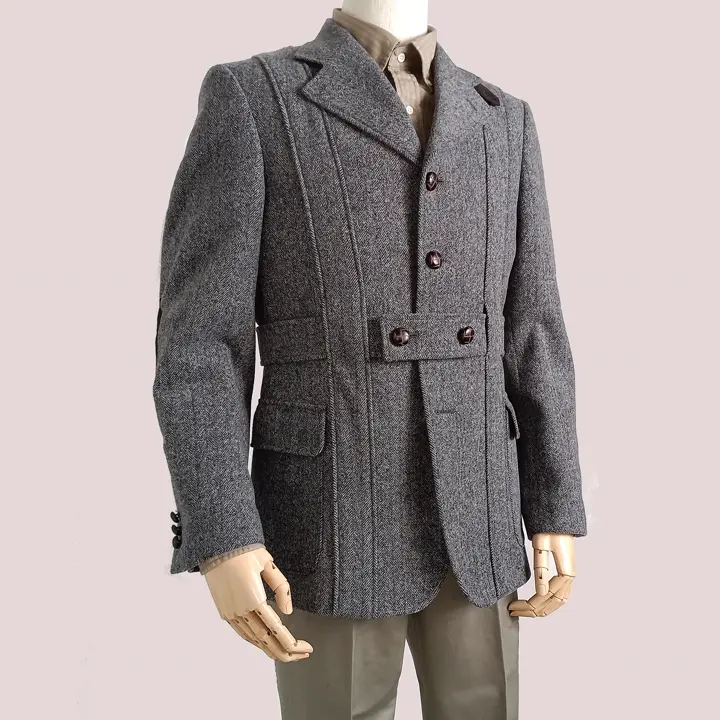 ツイード ジャケット メンズ 秋冬 ノーフォークジャケット