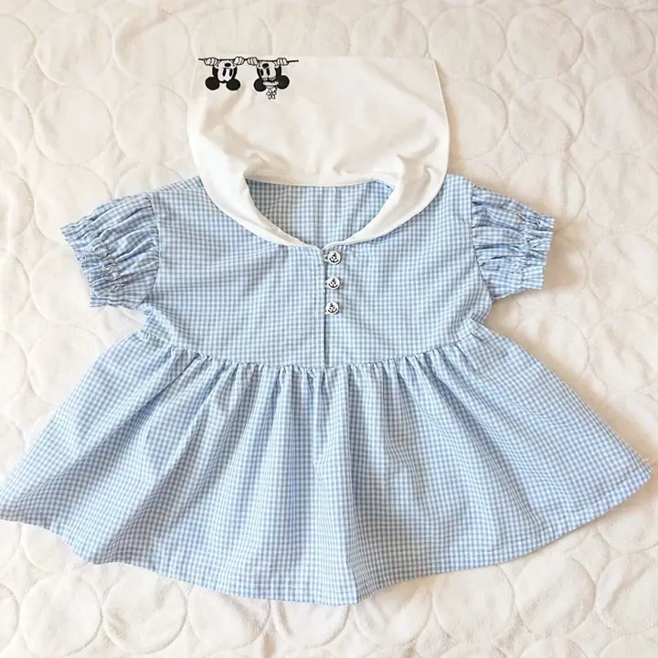 綿ポリ混紡ライトウェザー1.5mmギンガムチェック#Bみずいろ