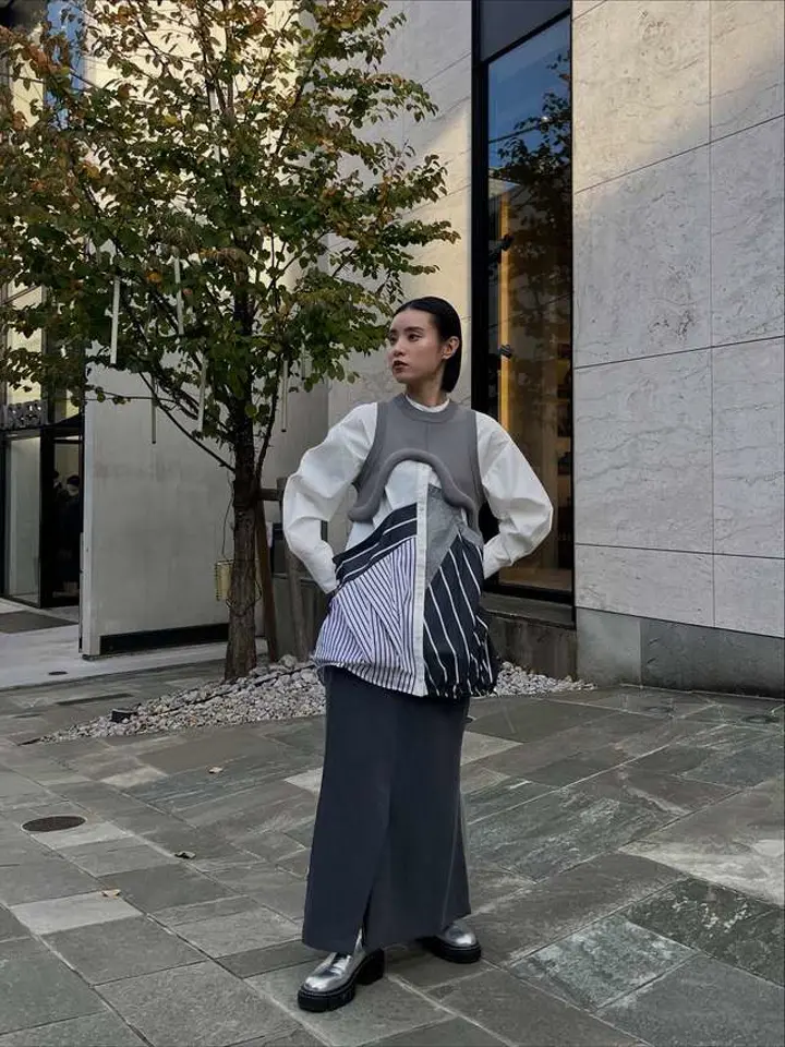 UN3D KNIT BELTED VEST ニット ベルテッド ベスト 黒 UN3D. KNIT