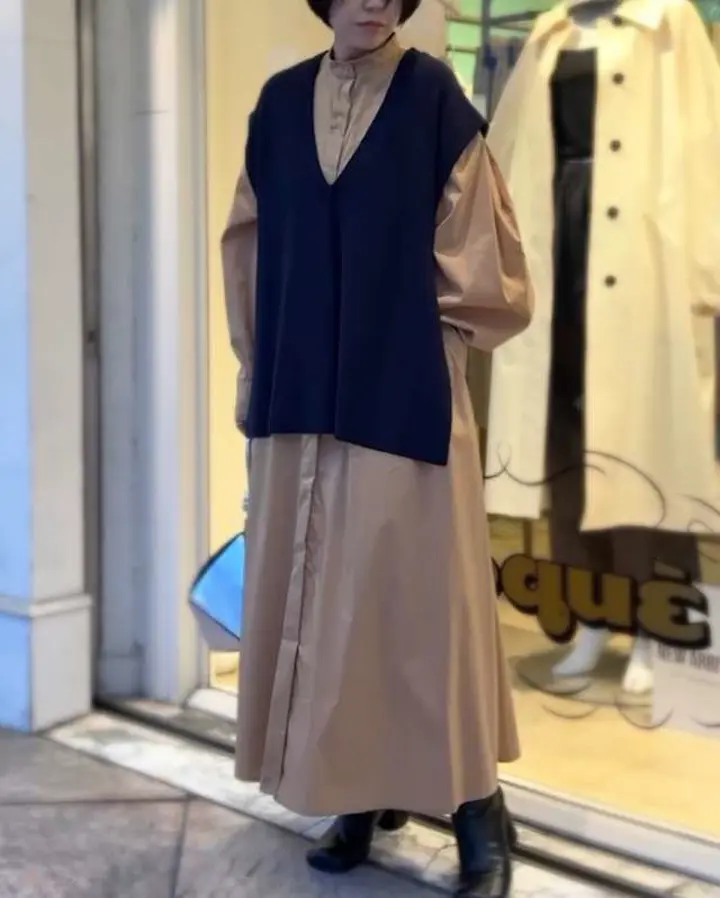 KNIT VEST LAYERED SH OP｜ワンピース | ELENDEEK （エレンディーク