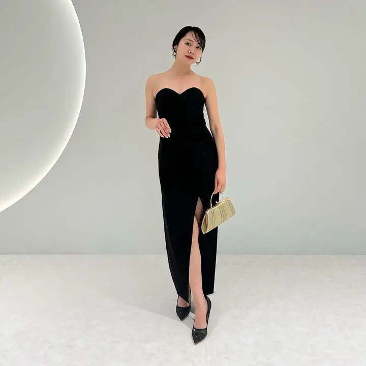 お花のデザインが美しい スリット入り ワンショル ドレス LEJA LUXE】2WAYフラワーオフショルダースリットドレス