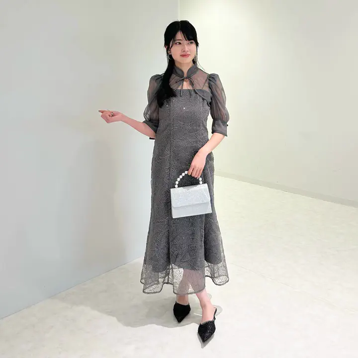 当日発送】スパンコールボタニカルマーメイドボレロ2WAYドレス