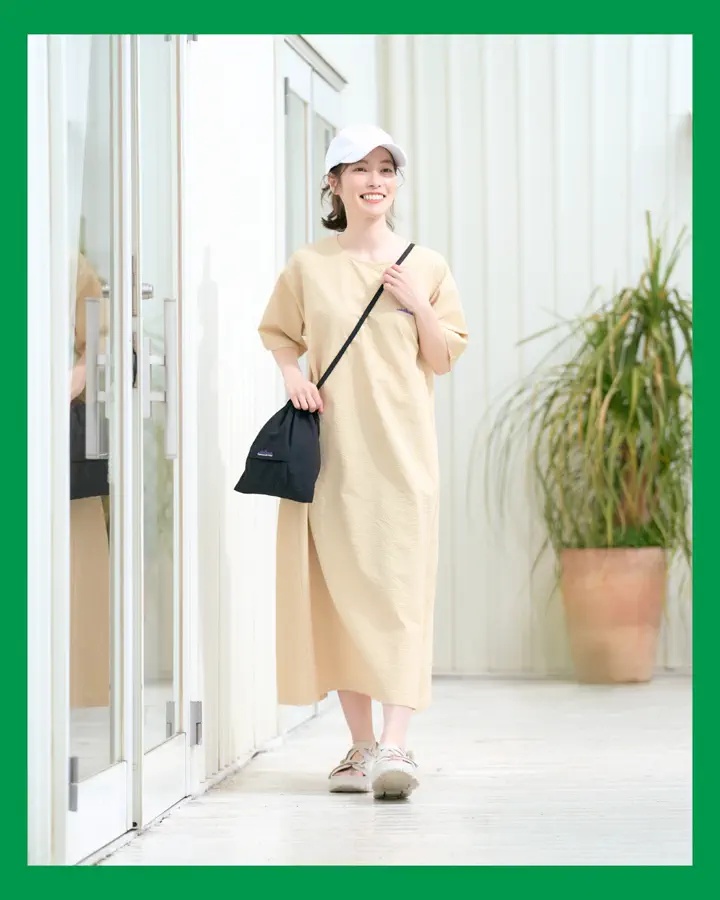 L's]SHORT SLEEVE OP SEERSUCKER/ショートスリーブワンピース シア