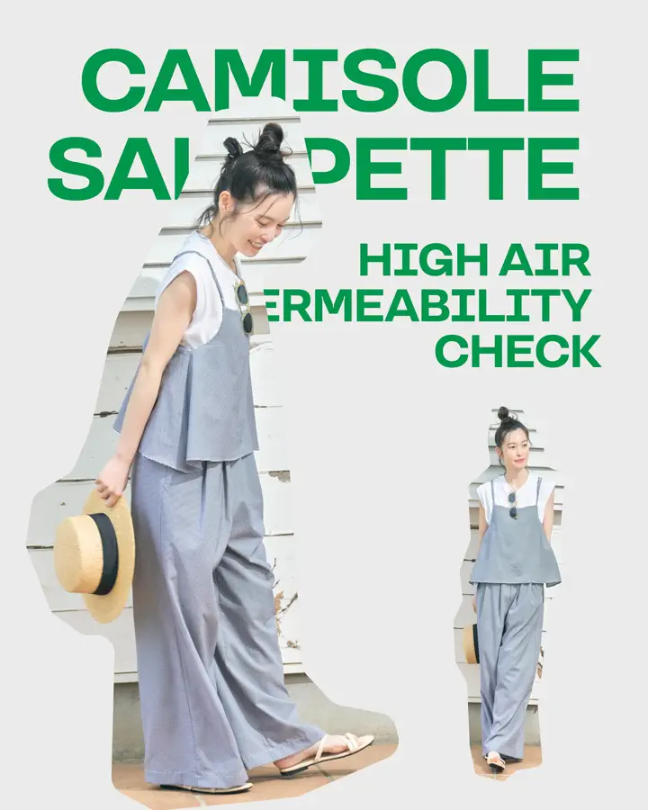 L's]CAMISOLE SALOPETTE HIGH AIR PERMEABILITY CHECK/キャミソール
