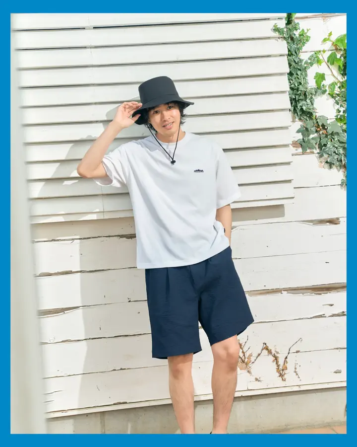 M's]TUCK SHORT PANTS SEERSUCKER/タックショートパンツ シアサッカー