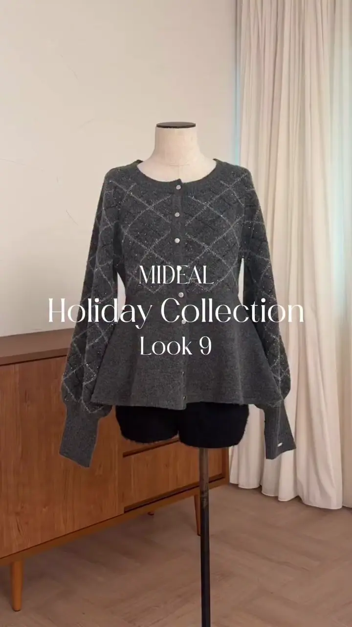 argyle pattern peplum knit / アーガイルペプラムニット – favclo.