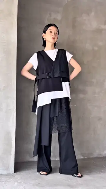 アシンメトリーレイヤードパンツ – funda mine