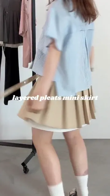 layered pleats mini skirt – idem