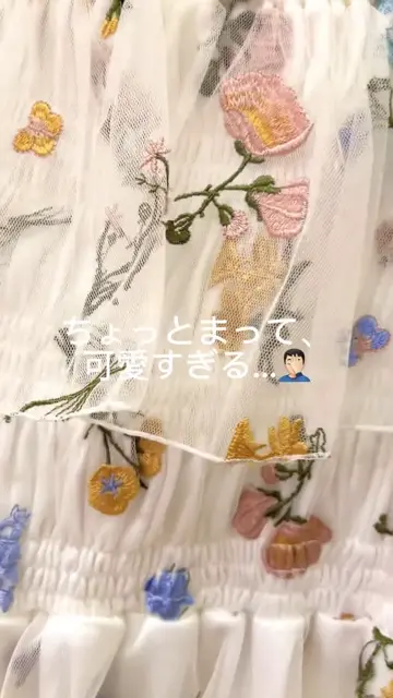 【2点セット】薔薇刺繍チュールスカート、ペンダント付ジャガード風ブラウス はわせFloraジャンパースカート＆ミニリボンクリップセット | BABY