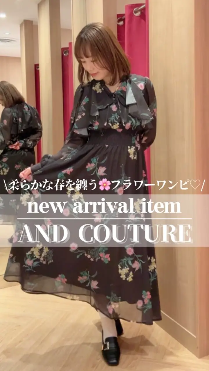 フリルケープフラワープリントワンピース | ワンピース | AND COUTURE